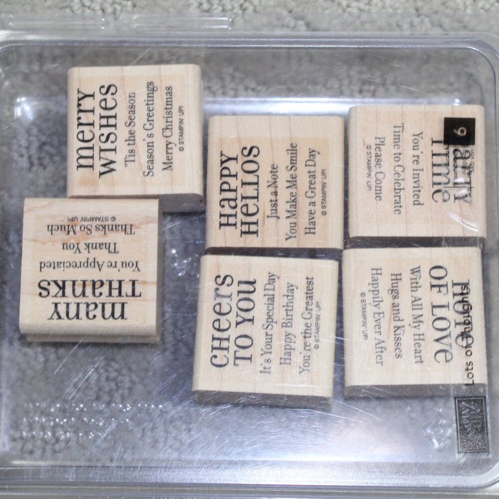 NWOT Stampin' Up Set of 6 Lots of Thoughts' Stamps - Mounted